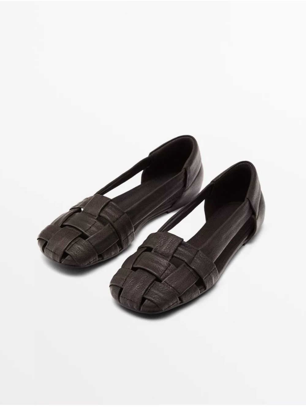 Massimo Dutti Soft Leather Cage Sandals